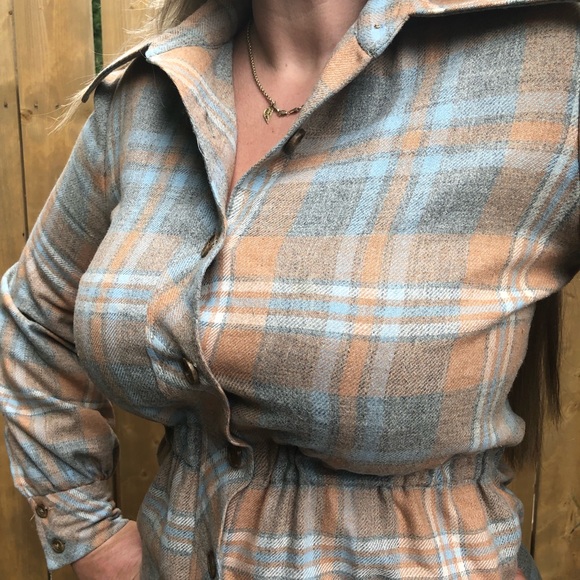 Vintage 60s Miss Sun Valley Plaid Maxi Dress - Picture 5 of 10